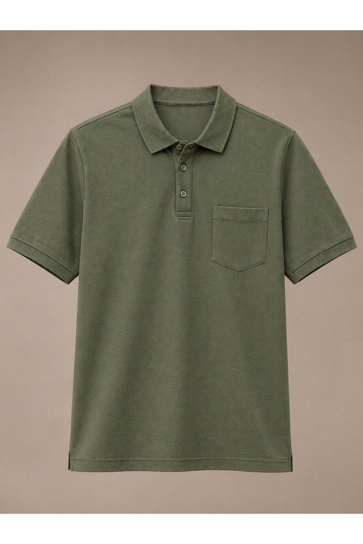 ErkekPolo Yaka T-shirt (Haki)