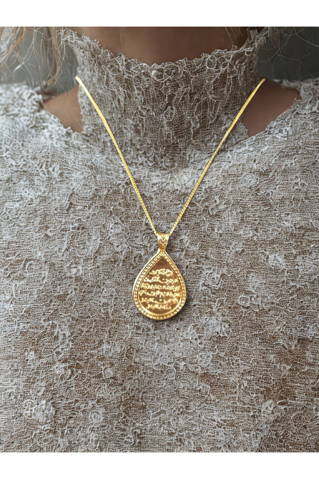 Kıtmır Dualı Gold Nazar Kolyesi