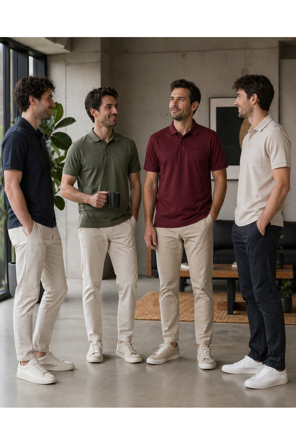 ErkekPolo Yaka T-shirt (Bordo)
