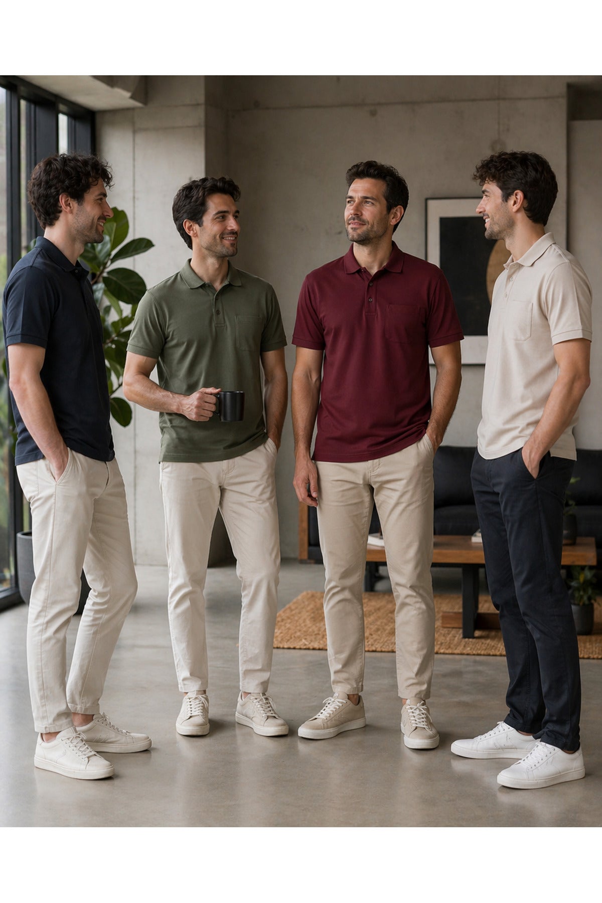 ErkekPolo Yaka T-shirt (Bordo)